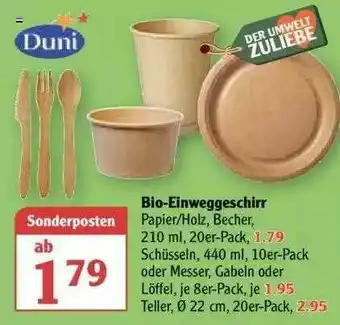 Globus Duni Bio-einweggeschirr Angebot