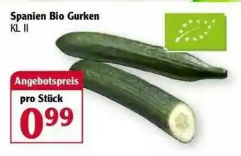 Globus Spanien Bio Gurken Angebot