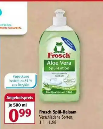 Globus Frosch Spül-balsam Angebot