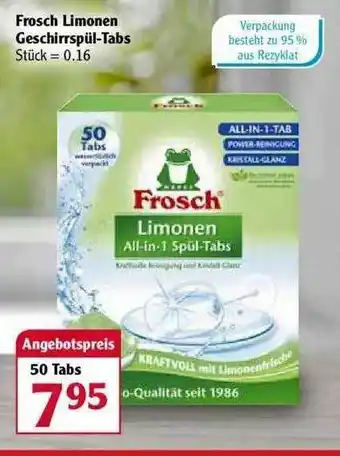 Globus Frosch Limonen Geschirrspül Tabs Angebot