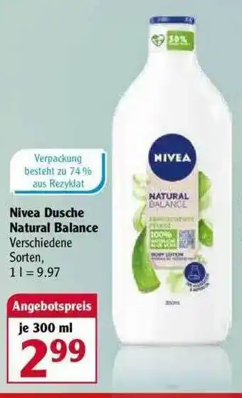 Globus Nivea Dusche Natural Balance Angebot