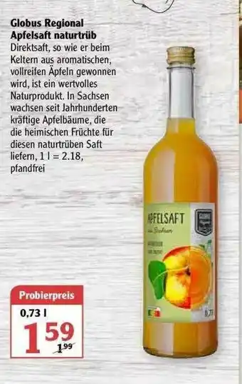 Globus Globus Regional Apfelsaft Naturtrüb Angebot