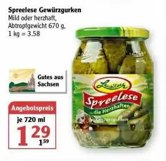 Globus Spreelese Gewürzgurken Angebot