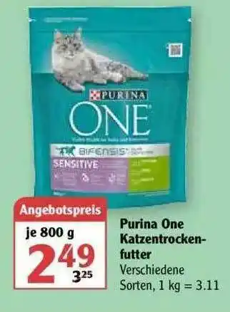 Globus Purina One Katzentrocken Futter Angebot