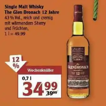 Globus Single Malt Whisk The Glen Dronach Jahre Angebot