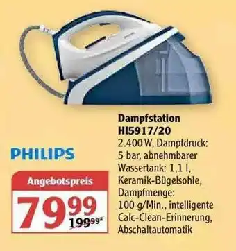 Globus Philips Dampfstation H15917-20 Angebot