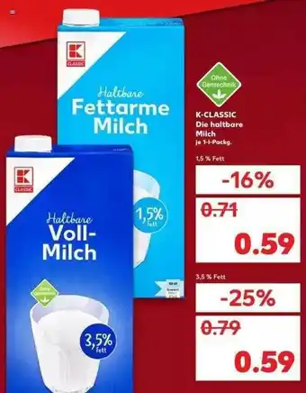 Kaufland K-classic Die Haltbare Milch Angebot