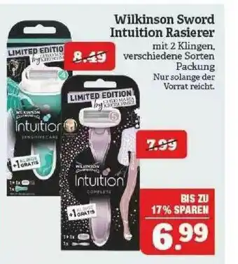 Marktkauf Wilkinson Sword Intuition Rasierer Angebot