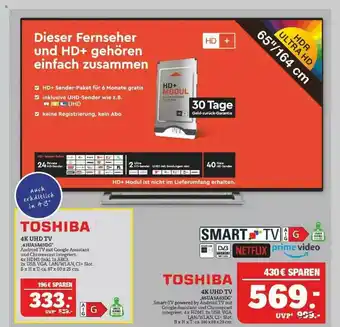 Marktkauf Toshiba 4k Uhd-tv 43ua3a63dg Oder 65ua3a63dg Angebot