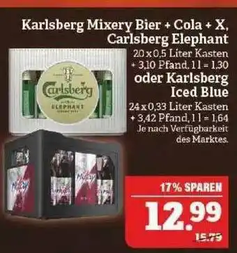 Marktkauf Karlsberg Mixery Bier + Cola + X, Carlsberg Elephant Oder Karlsberg Iced Blue Angebot