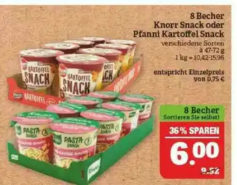 Marktkauf 8 Becher Knorr Snack Oder Pfanni Kartoffel Snack Angebot