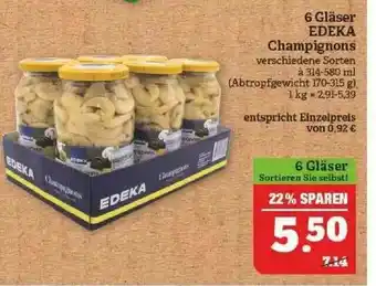 Marktkauf 6 Gläser Edeka Champignons Angebot