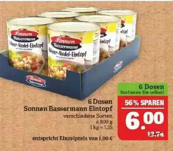 Marktkauf 6 Dosen Sonnen Bassermann Eintopf Angebot