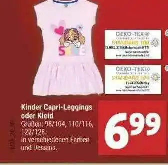 Marktkauf Kinder Capri-leggings Oder Kleid Angebot