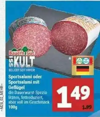 Marktkauf Bauern Gut Sportsalami Oder Sportsalami Mit Geflügel Angebot