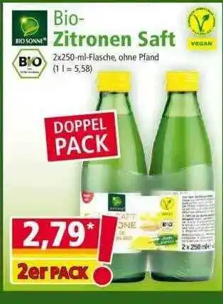 Norma Biosonne Bio-zitronen Saft Angebot