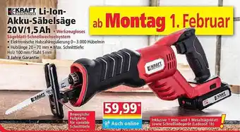 Norma Kraft Li Ion Akku Säbelsäge 20v-1,5Ah Angebot