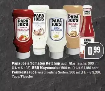 Edeka Papa Joe's Tomaten Ketchup, Bbq Mayonnaise Oder Feinkostsauce Angebot