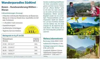 Edeka Bozen-rundwanderung Mölten Meran Angebot