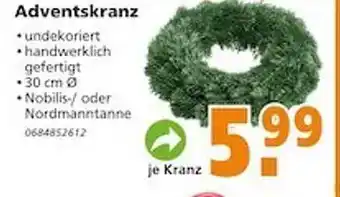 Globus Baumarkt Adventskranz Angebot