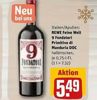 REWE Kaufpark Rewe feine welt 9 fondatori primitivo di manduria doc Angebot