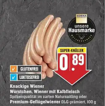 Scheck-in-Center Knackige wiener würstchen, wiener mit kalbfleisch oder preimium-geflügelwiener Angebot