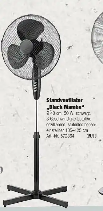 Hellweg Standventilator „black Mamba” Angebot