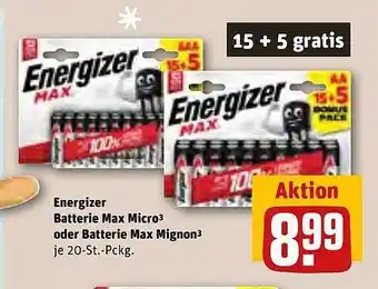 REWE Kaufpark Energizer batterie max micro oder batterie max mignon Angebot