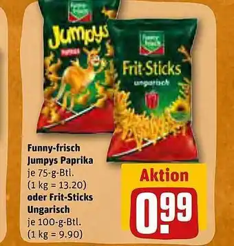 REWE Kaufpark Funny-frisch jumpys paprika oder frit-sticks ungarisch Angebot