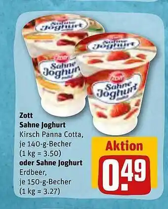 REWE Kaufpark Zott sahne joghurt Angebot