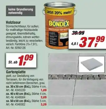 toom Baumarkt Holzlasur Gartenplatte Angebot