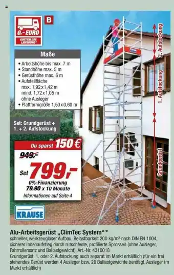 toom Baumarkt Alu-arbeitsgerüst „clim Tec System” Krause Angebot