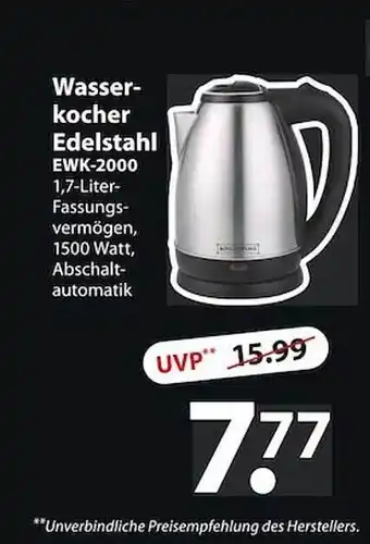 Famila Nord Ost Wasserkocher edelstahl ewk-2000 Angebot