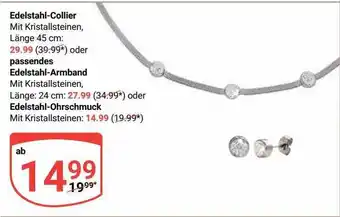 Globus Edelstahl-collier, passendes edelstahl-armband oder -ohrschmuck Angebot