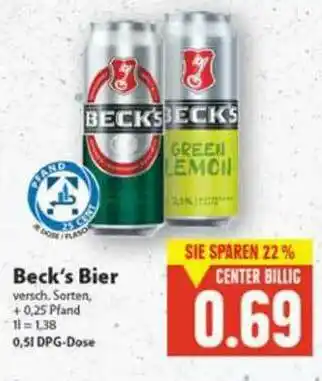 E-Center Beck's Bier Angebot