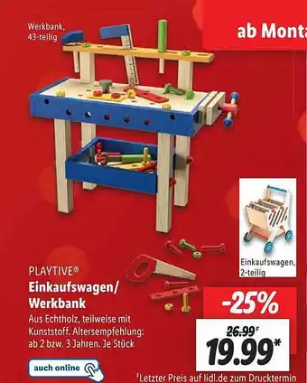 Lidl Playtive einkaufswagen oder werkbank Angebot