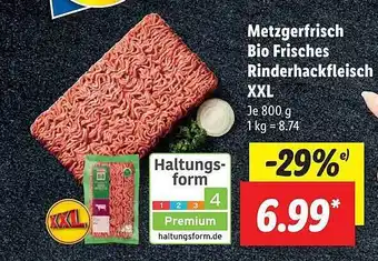 Lidl Metzgerfrisch bio frisches rinderhackfleisch xxl Angebot