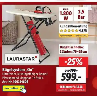 Lidl Laurastar bügelsystem „go“ Angebot