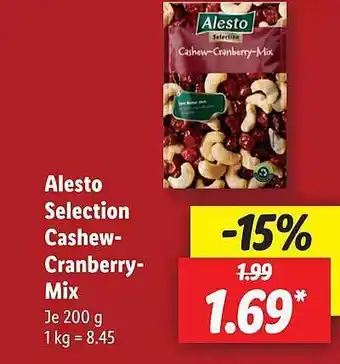 Lidl Alesto selection cashew-cranberry-mix Angebot