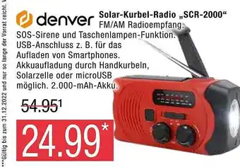 Marktkauf Denver solar-kurbel-radio „scr-2000“ Angebot