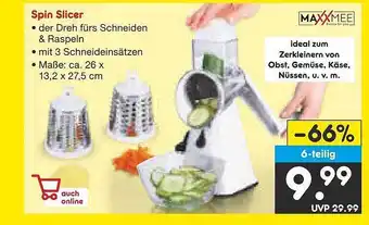 Netto Marken-Discount Maxxmee spin slicer Angebot