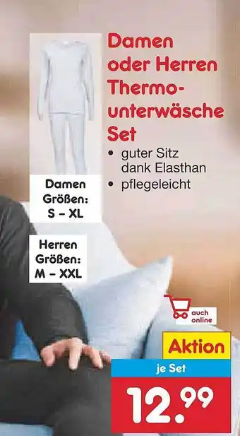 Netto Marken-Discount Damen oder herren thermo-unterwäsche set Angebot