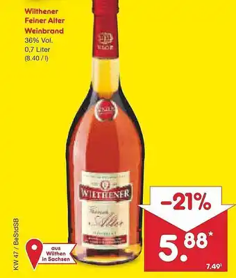 Netto Marken-Discount Wilthener feiner alter weinbrand Angebot