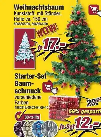 Poco Weihnachtsbaum oder starter-set baumschmuck Angebot