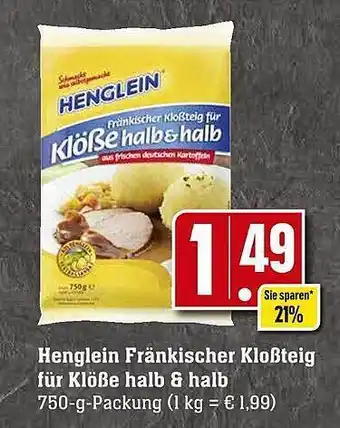 E-Center Henglein fränkischer kloßteig für klöße halb & halb Angebot