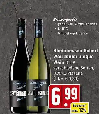 E-Center Rheinhessen robert weil junior unique wein Angebot