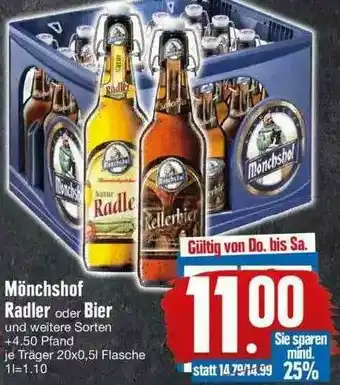 Edeka Mönchshof Radler Oder Bier Angebot