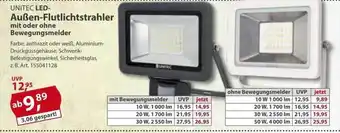 Sonderpreis Baumarkt Unitec led-außen-flutlichtstrahler mit oder ohne bewegungsmelder Angebot