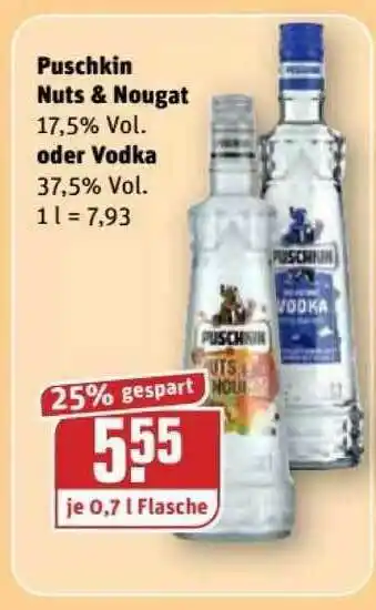 REWE Kaufpark Puschkin Nuts & Nougat Oder Vodka Angebot