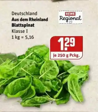 REWE Kaufpark Aus Dem Rheinland Blattspinat Angebot